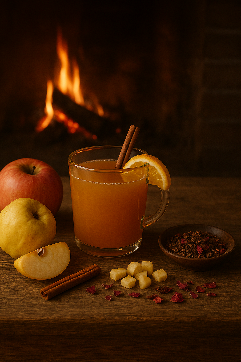 Weihnachtsfest Rezept -🍎Annas Apfel-Quitten-Punsch mit Rosen-Glühweingewürz