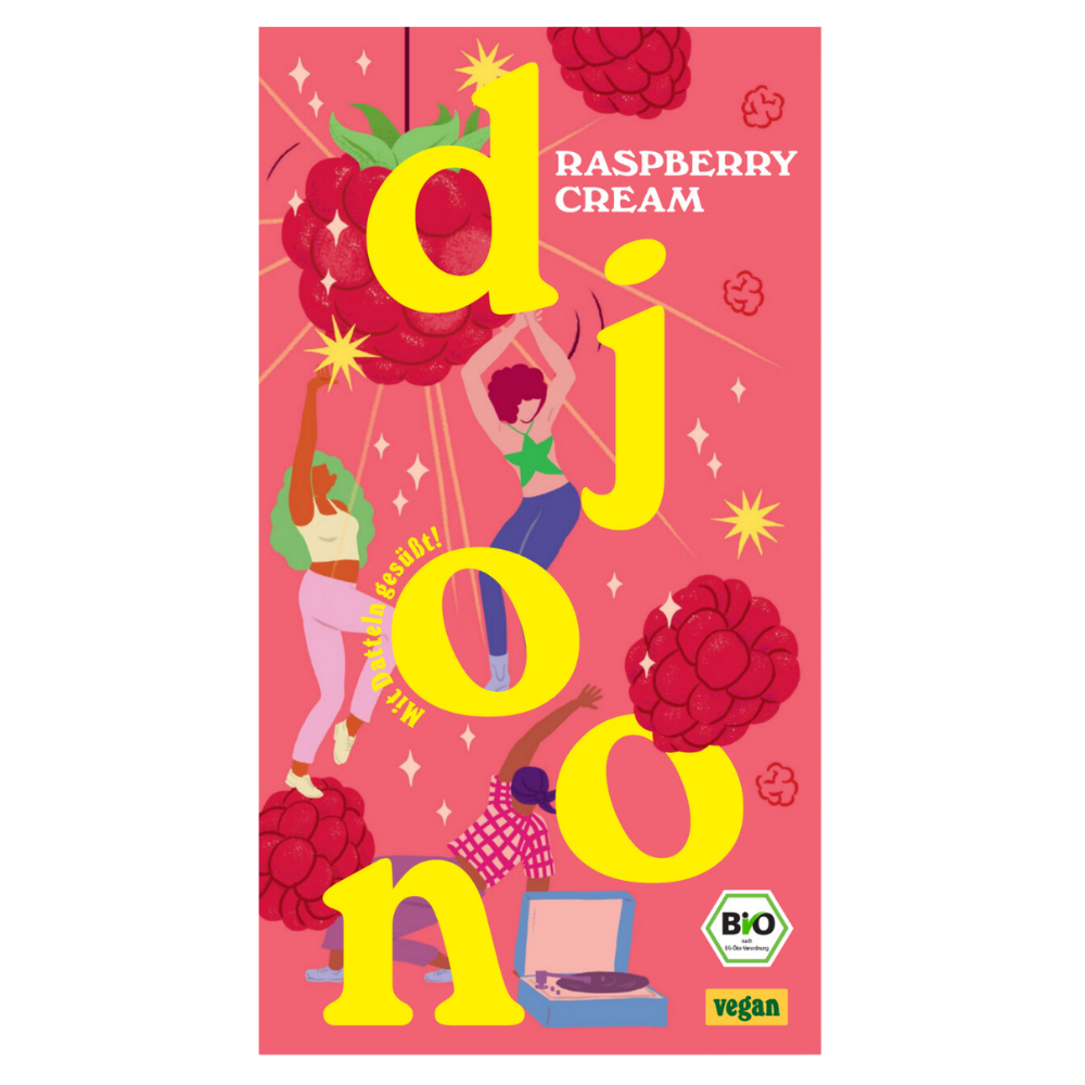 djoon Bio Dattelschokolade Raspberry Cream – 70g Tafel
