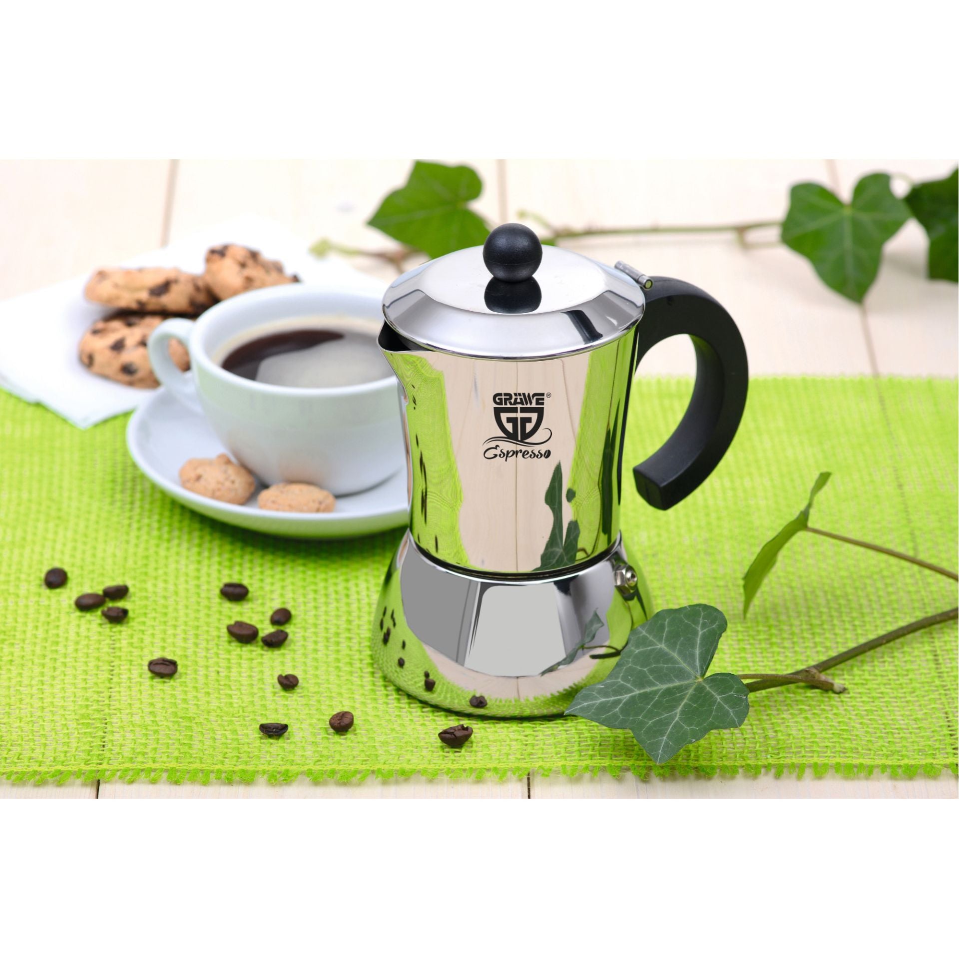 Herdkännchen / Espressokocher aus Edelstahl – Induktionsgeeignet, 4-6 – Annas Kaffeerösterei