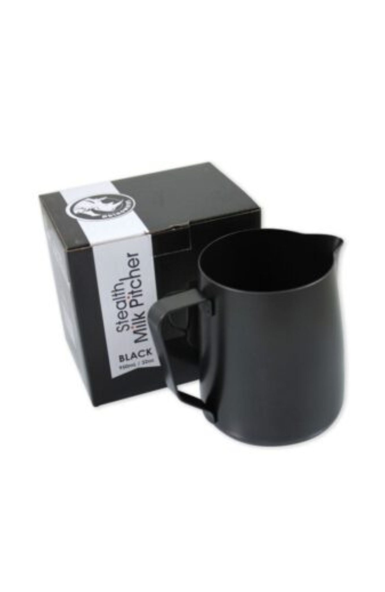 Rhinowares Milchkännchen Schwarz – Perfekt für Latte Art und cremigen Milchschaum