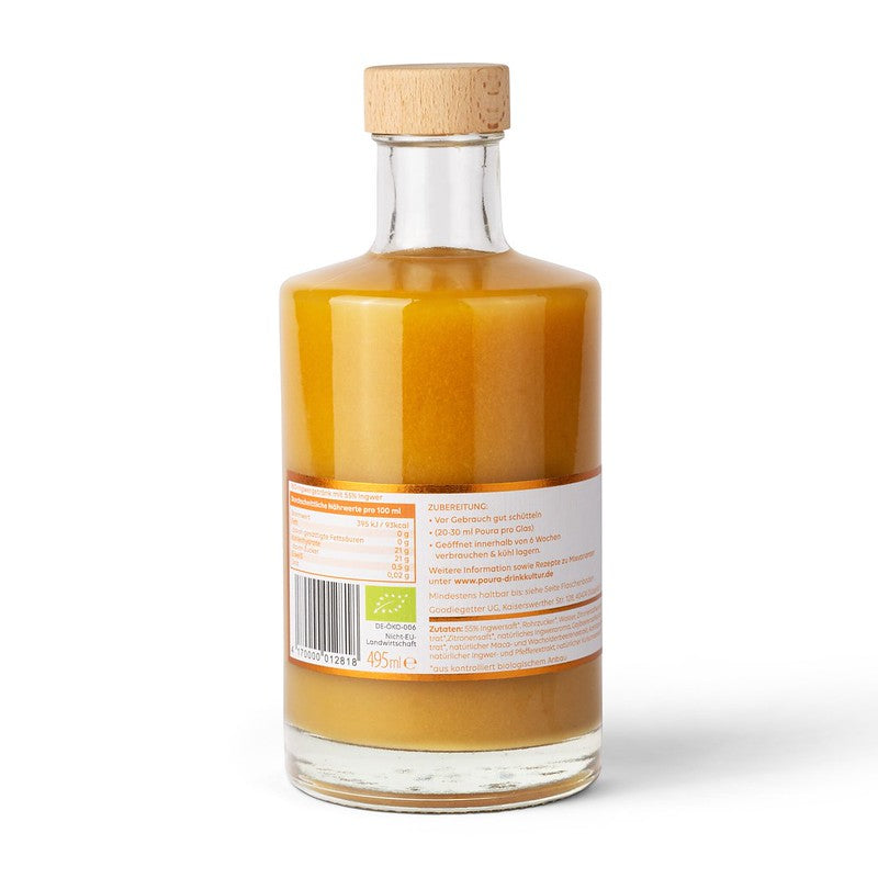 Poura Ingwer Essenz 495ml & 195ml – Pure Ingwerpower für mehr Energie und Frische