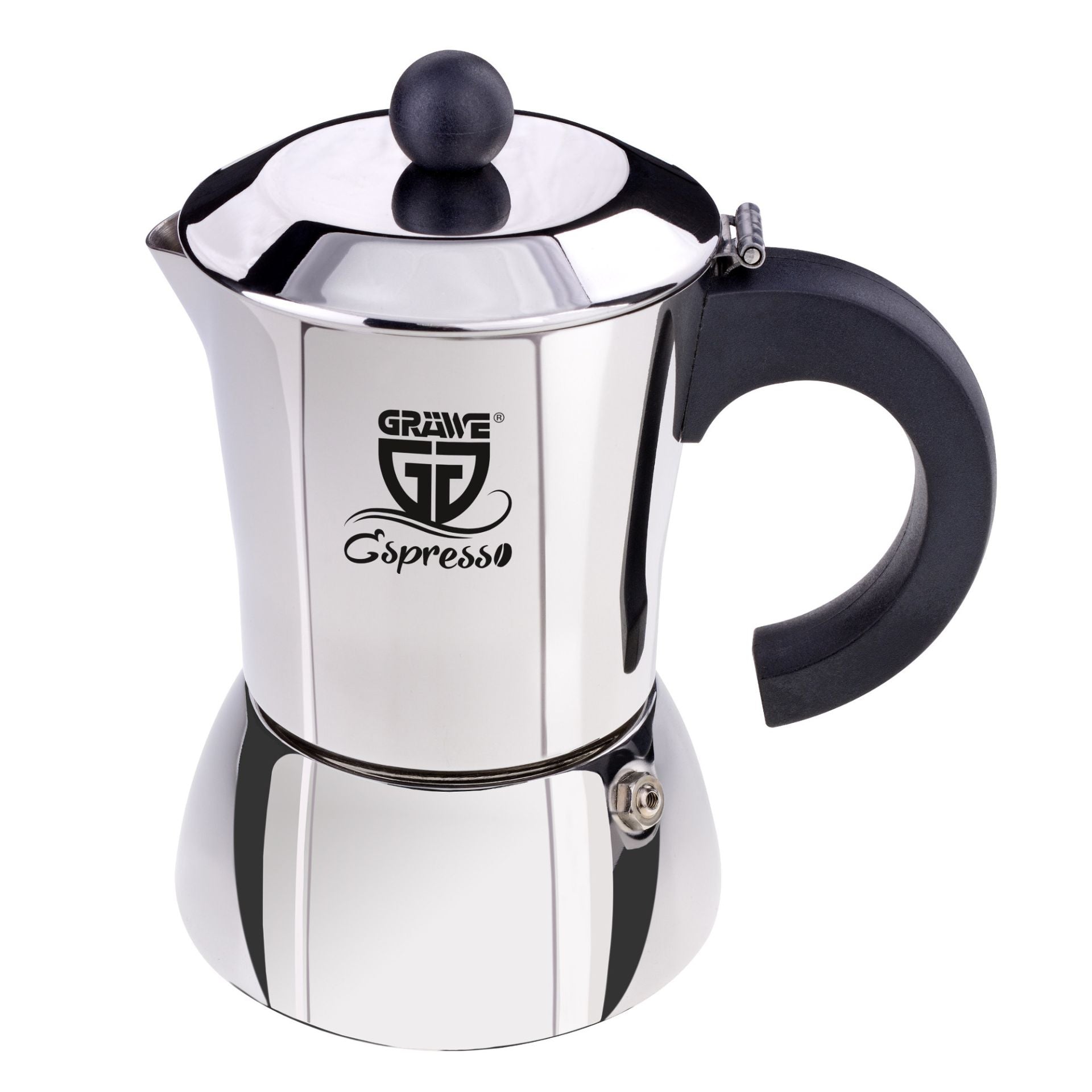 Herdkännchen / Espressokocher aus Edelstahl – Induktionsgeeignet, 2-4 oder 4-6 Tassen (160/240 ml) (Kopie)